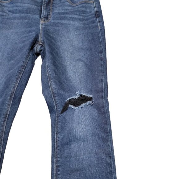 Old Navy Sz 4 Rockstar Super Skinny High Rise Medium Wash Distressed Denim Jeans - Picture 5 of 6